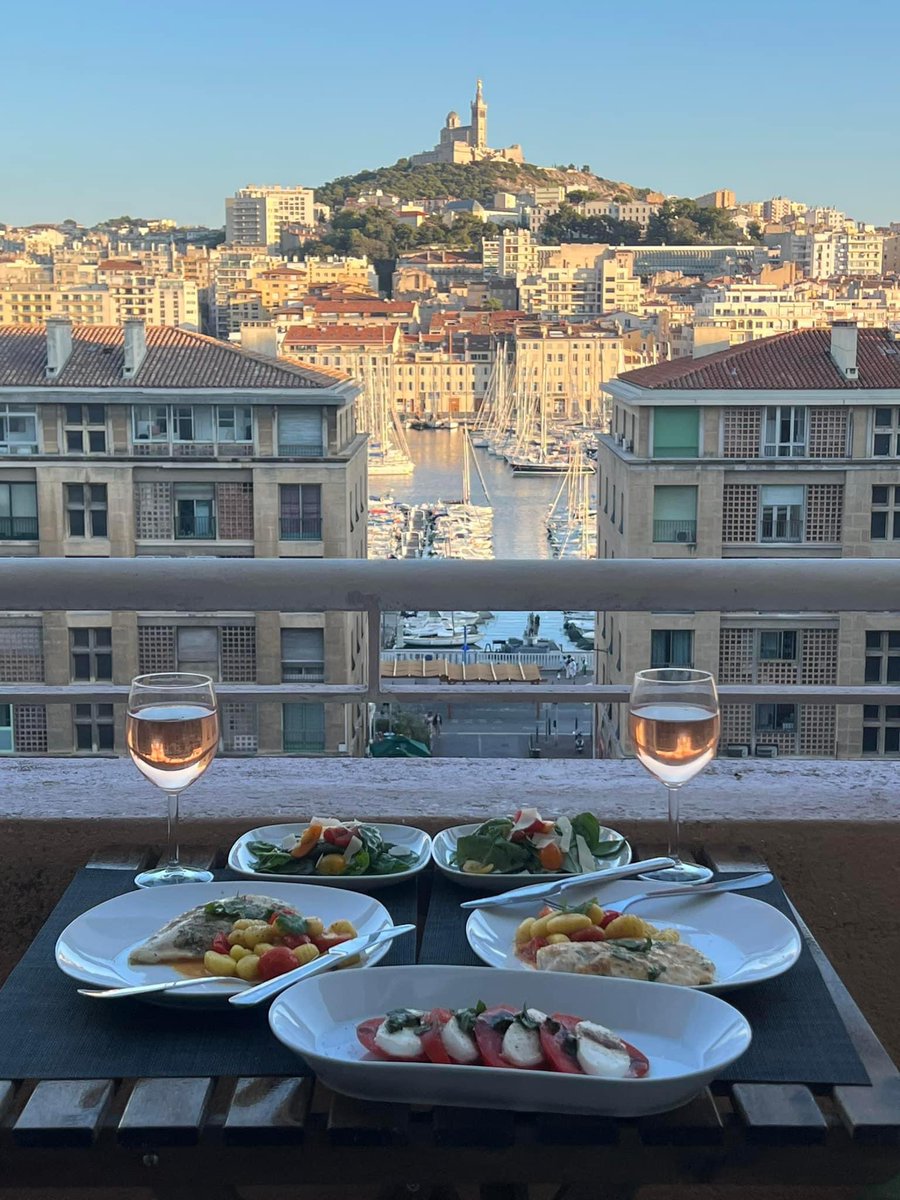 Dinner on the loggia..Marseille, France.