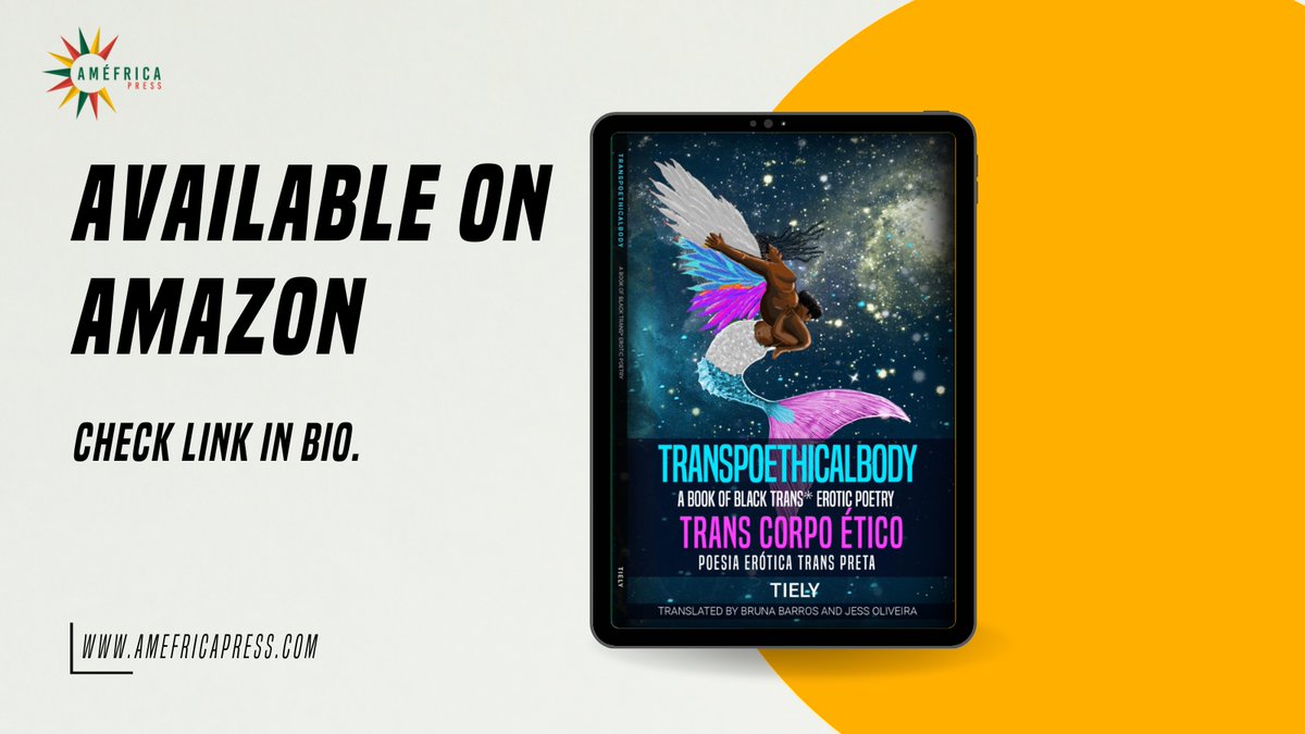 AmefricaP's tweet photo. ✨ Exciting Announcement! 🌟 "TRANSPOETHICALBODY" by Tiely is now available on Amazon!  Dive into the powerful world of Black Trans* Erotic Poetry and support diverse voices: https://t.co/lkFADKxf80

#Amefricapress https://t.co/jcJElscvS1