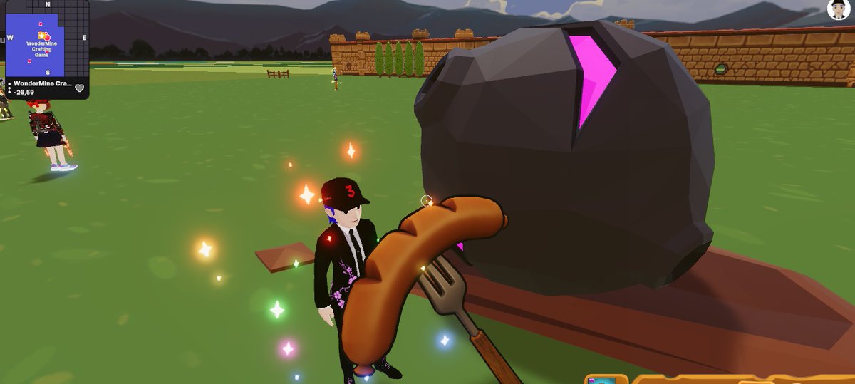 anderluz's tweet photo. Bora come uma Linguiça !! haha nova pickaxe do #wondermine em @decentraland 
Venha pegar a sua !
@DCL_Brasil  @atrovenado @atrovenada @crazy_lagg @mauricioronei @Alennitta @nakroth___ @pizzarte @lauralsanthiago @lucas_salvess https://t.co/Lgpwfo9xbt