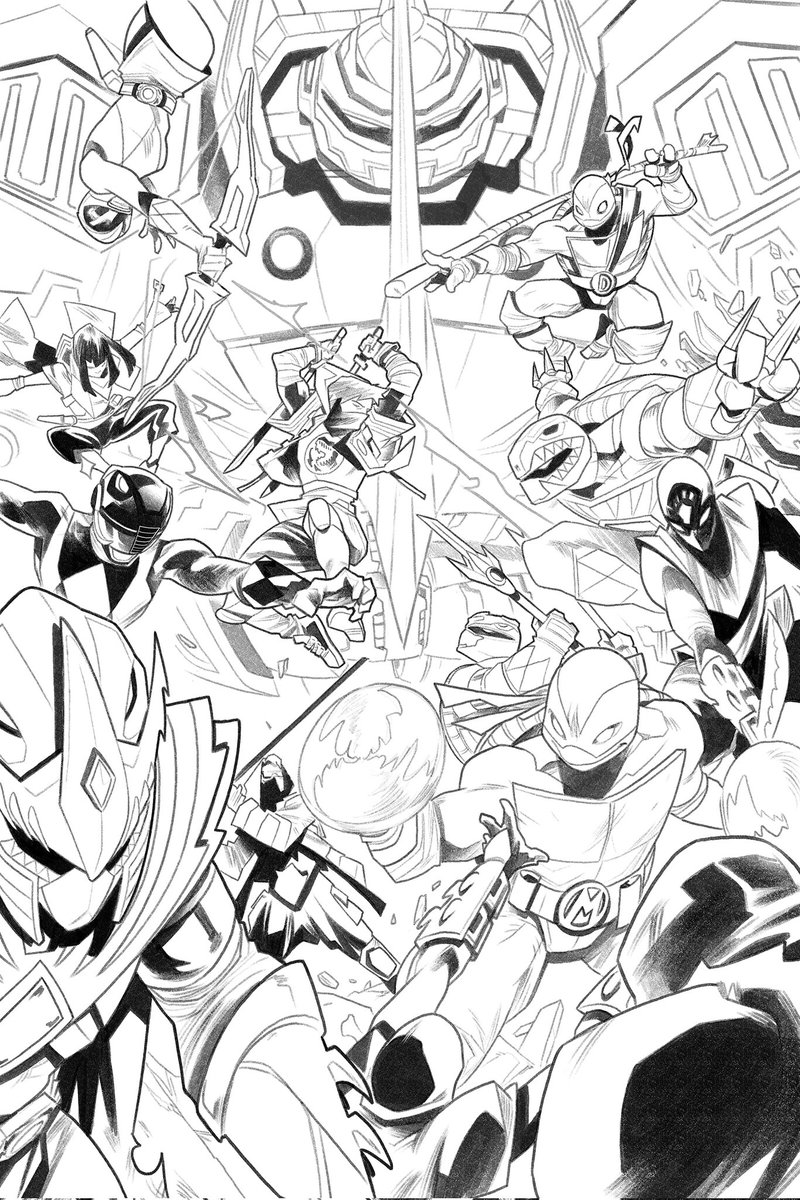 Mighty Morphin Power Rangers / Teenage Mutant Ninja Turtles - Cover Art 💥 Here's both versions of the cover I realized for this amazing crossover, published early this year. Very proud of the end result! Written by @ThatRyanParrott, art by @Danmora_c. For @boom_studios.