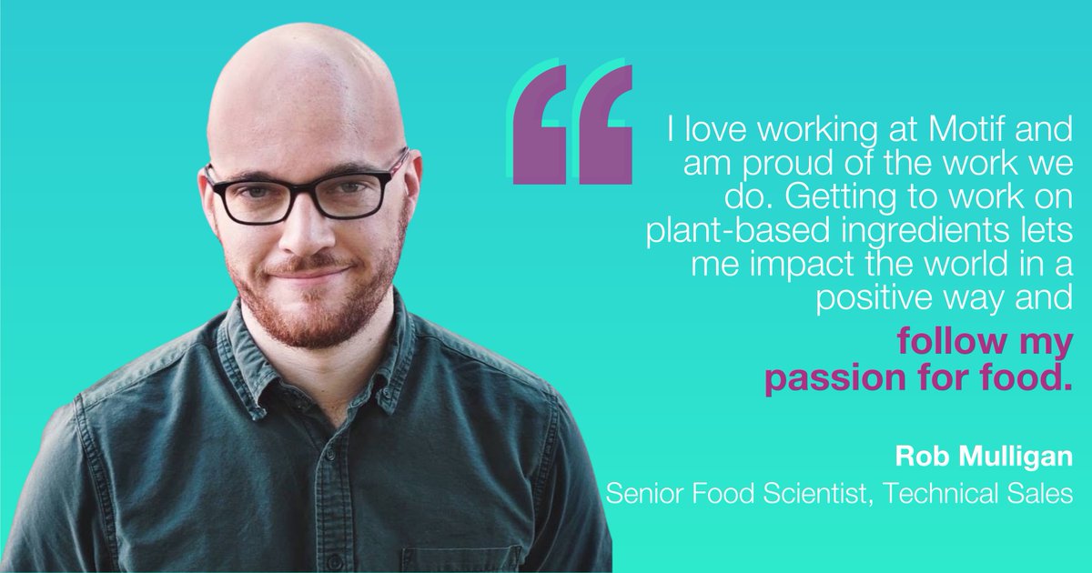 We asked Rob Mulligan, our senior food scientist, why he loves working at Motif. At Motif, we're given the opportunity to explore, innovate, and push the boundaries of #plantbased food science. Working alongside a brilliant team fuels our passion every day.#MeetMotif #FoodScience
