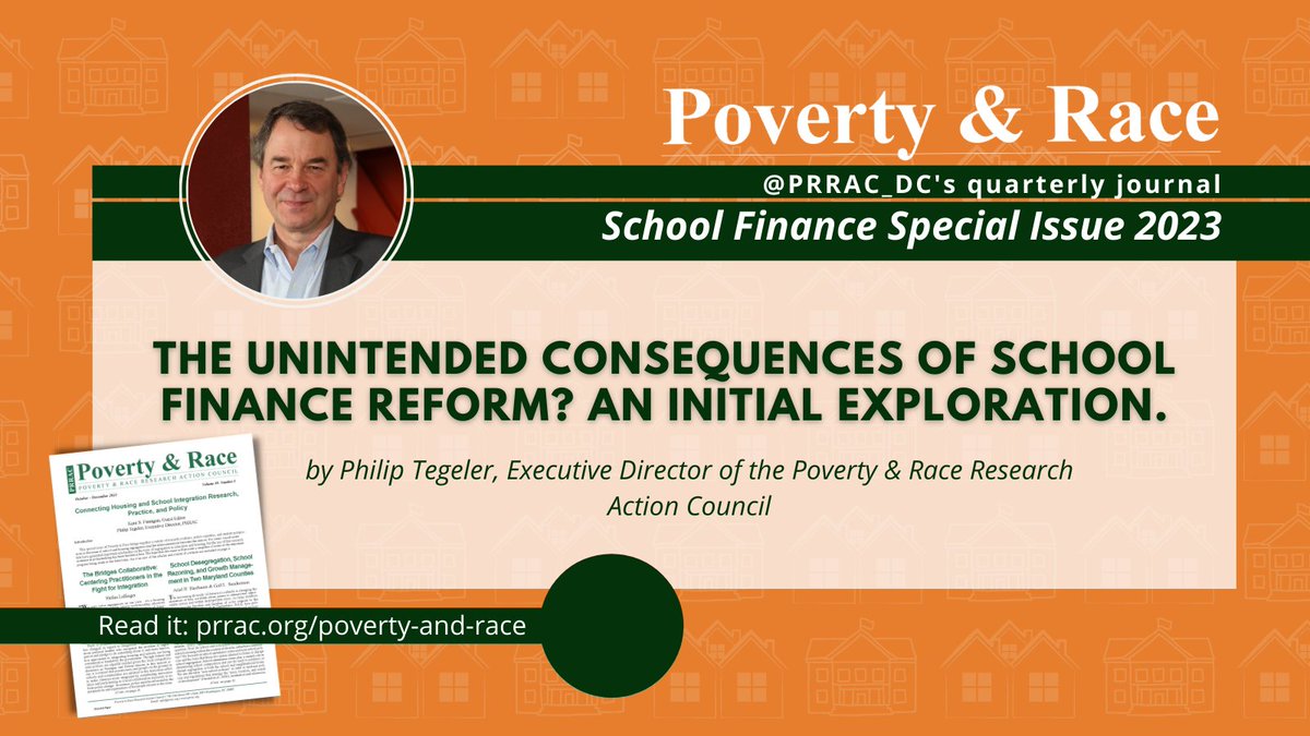 “[T]here may be unintended consequences of state funding systems that give enhanced funding based on high poverty concentration in specific schools.” 
Read more by our own @PhilTegeler for the latest issue of #PovertyandRace. #edequity prrac.org/unintended-con…