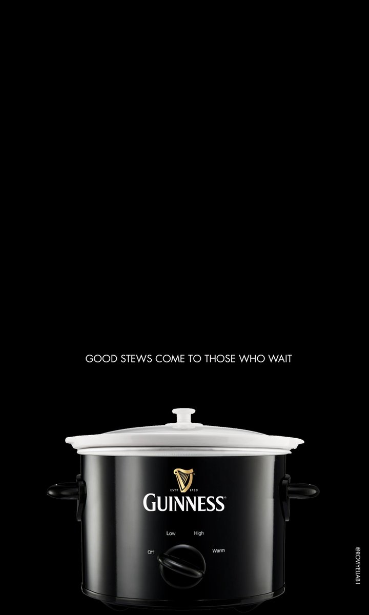 roviyeliab1's tweet photo. One Minute Brief of the Day: Create posters to advertise #SlowCookers ๐@OneMinuteBriefs @GuinnessGB @GuinnessIreland #Advertising #Guinness https://t.co/eRwY0eoWzD