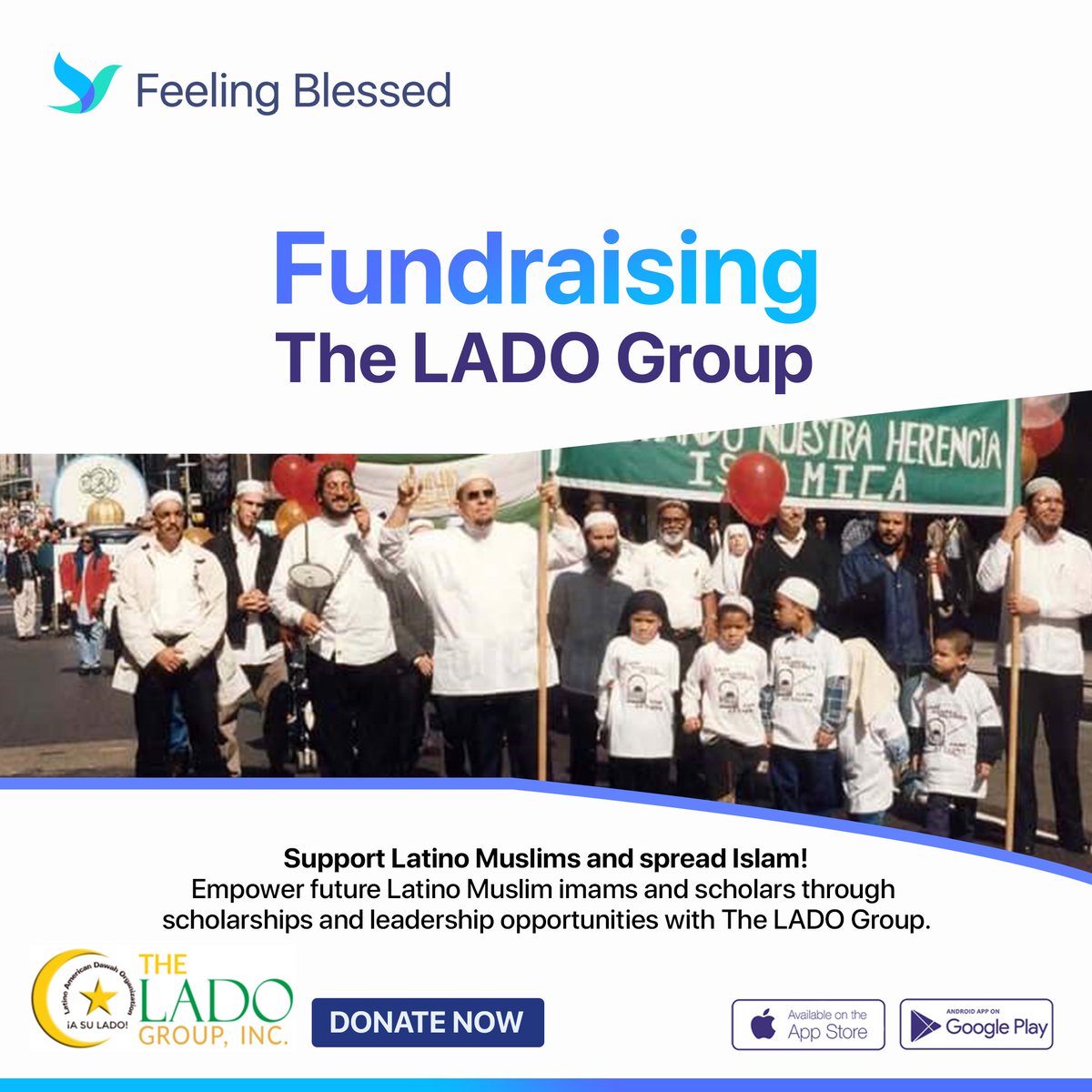 Join us in supporting Latino Muslims and spreading Islam with 𝗧𝗵𝗲 𝗟𝗔𝗗𝗢 𝗚𝗿𝗼𝘂𝗽!

Be a part of this transformative journey and help us create a brighter future for our Latino Muslims.

Donate now: rb.gy/p9j5m

#FundraisingForACause #TheLADOGroup
