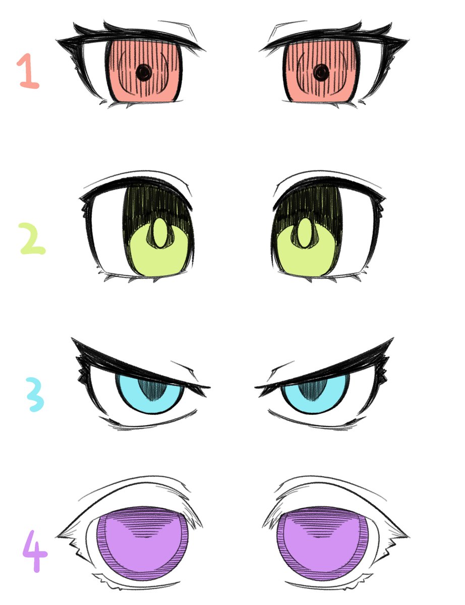 「寝る前に何か絵描きたくて眼だけ先にデザインしてから一つ選んで顔キャラデしてみた」|221(ﾂﾂｲﾁ)同人作家VTuber@月一で電子同人誌制作中のイラスト