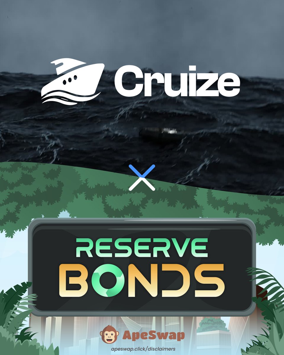 ApeBond's tweet photo. ♻️ #ApeSwapBonds for @CruizeFinance are live!

🛳️ $CRUIZE offers protected yields through the stormy markets of crypto volatility ⚡️🚢

♻️ Raise protocol-owned liquidity
🗓️ Vesting period: 30 days
⛓️ Chain: #Arbitrum
💛 https://t.co/uIbj1nIBxI https://t.co/t53SXMuFbX