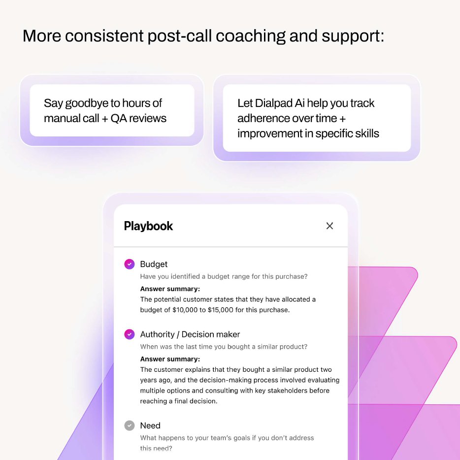 dialpad's tweet photo. 📣 Introducing Dialpad’s Ai Playbooks!
#Sales leaders! Never miss a beat with Dialpad's Ai Playbooks, which automatically provide guidance to sales reps during customer interactions.
Learn more: https://t.co/hcT4mqv7tY
#Dialpad #AiPlaybooks #AI #12MonthsOfAi https://t.co/H201onfT0j