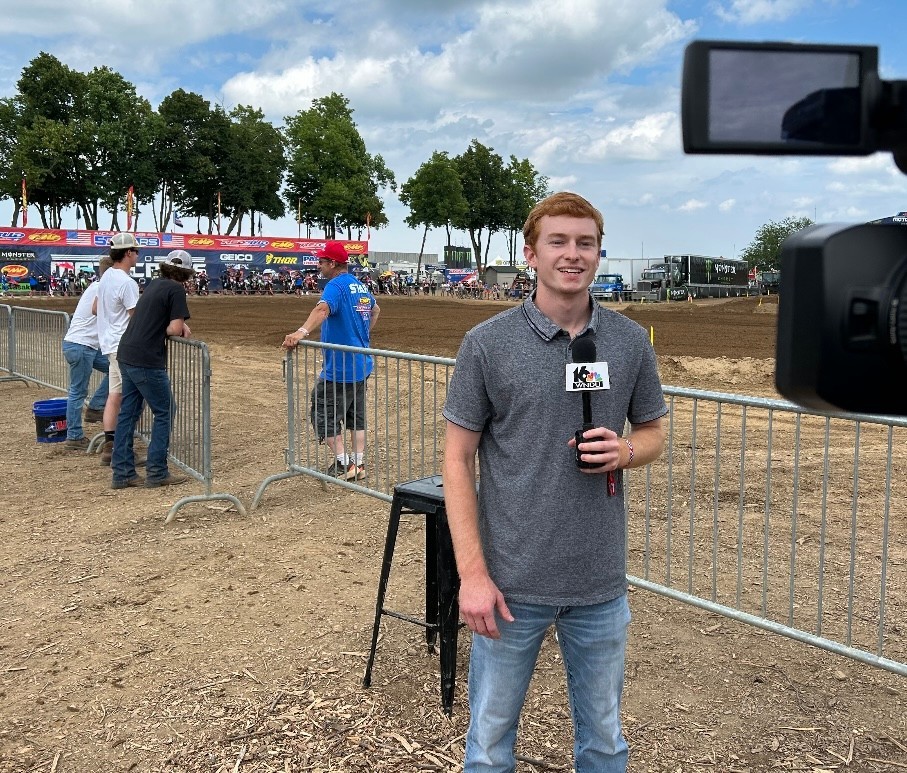 Senior Josh Bode is a summer intern at WNDU in South Bend, Indiana. <a href="/joshbode_/">Josh Bode</a> shoots and edits footage, makes packages for shows, and writes scripts.

Are you interning this summer? Share your experience and photo: bit.ly/43G94i7