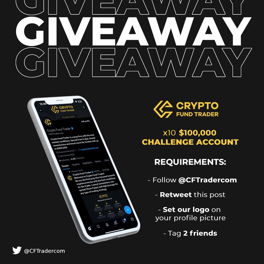 CFTradercom's tweet image. GIVEAWAY $1,000,000 in funds🚨

Requirements:

- Follow @CFTradercom 
- Retweet this post
- Set our logo on your profile picture
- Tag 2 friends

Good Luck to everyone! 🍀