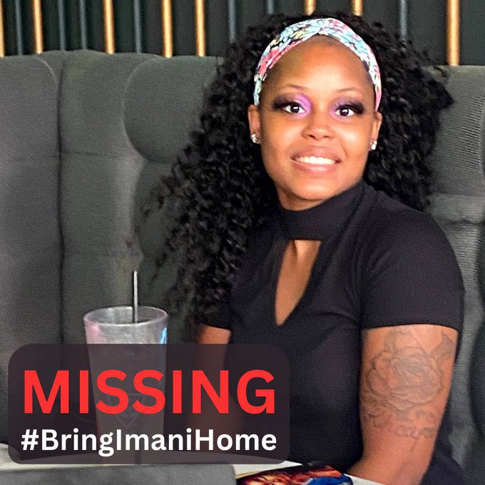 Imani Serafina Roberson and as of today, she has been missing for two weeks. Imani is a twenty-nine year old mother of four, and on Sunday July 16th, she had dinner at her mother’s home and has not been seen since. Her car was found torched!! #missing