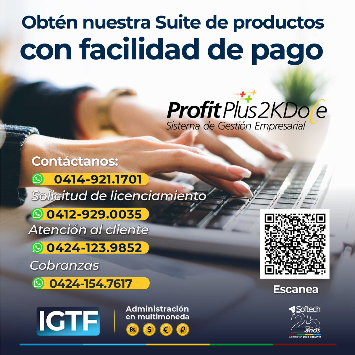 MiProfit's tweet image. En Softech pensamos en tu comodidad, por eso contamos con un plan de financiamiento para que puedas adquirir nuestros productos, pudiendo pagarlos en cuotas.

Adquiere ahora mismo tu #ProfitPlus2KDoce y disfruta del mejor sistema ERP en todo el mercado.