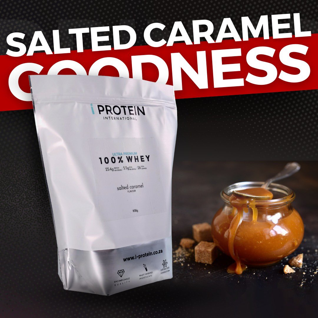 iprotein_sa's tweet image. The Irresistible Delights of Salted Caramel Whey Protein! 🍮💪 Sourced from grass-fed origin, our Whey Protein is a powerhouse loaded with over 25g of Protein and 5g of BCAAs per serving. 

i-protein.co.za