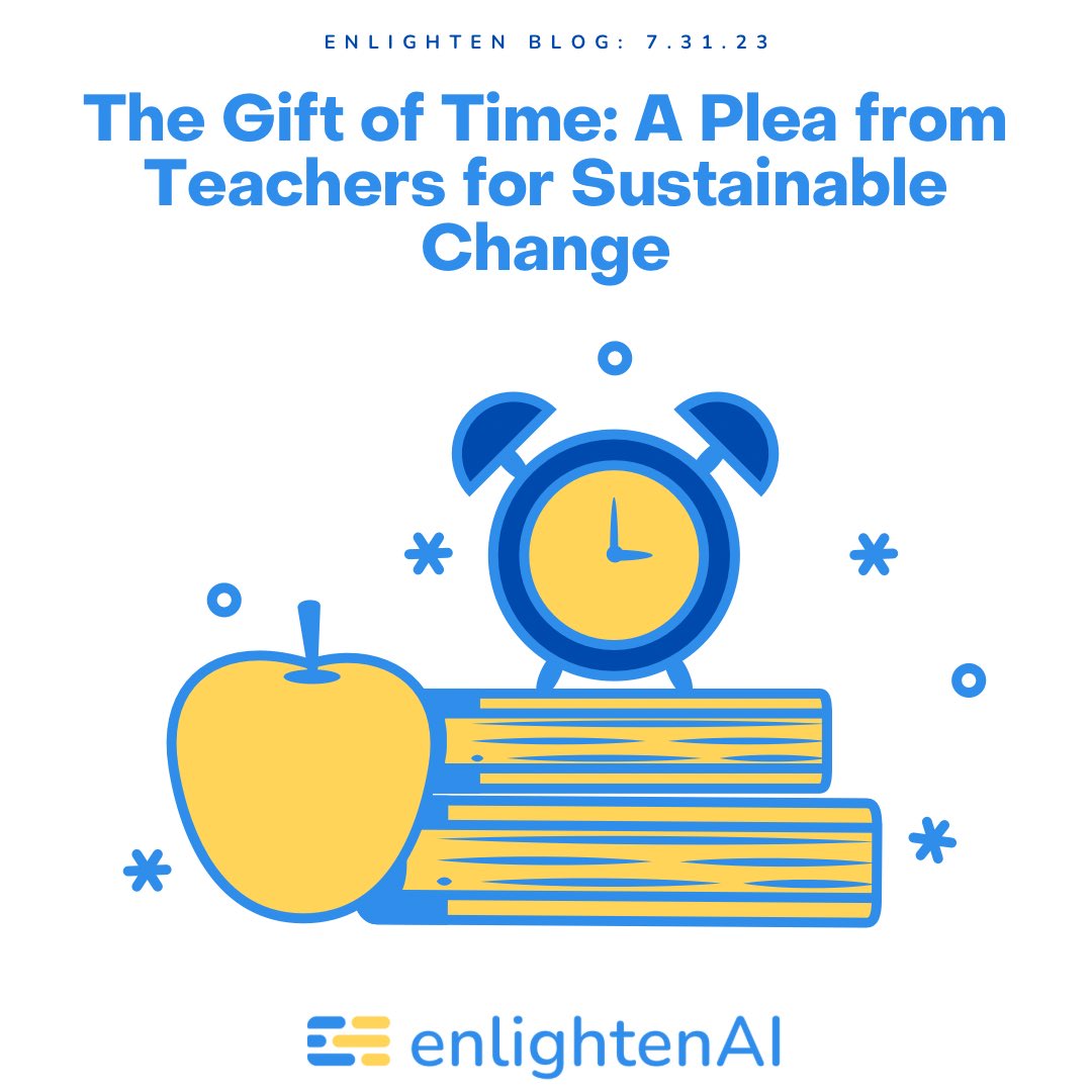 Teachers are not asking for more, they’re asking for time. Time to fulfill their existing responsibilities without feeling overwhelmed. Let’s listen to our educators. Read more at the enlighten AI blog and learn how we’re giving teachers time back #TeacherBurnout #EducationReform