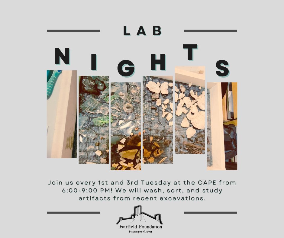 Interested in learning the "behind the scenes" of how artifacts become clean before archaeological reports or are displayed in museums? Well, join us every 1st and 3rd Tuesday at the CAPE from 6:00-9:00PM! Our August ones are 8/1 and 8/15!