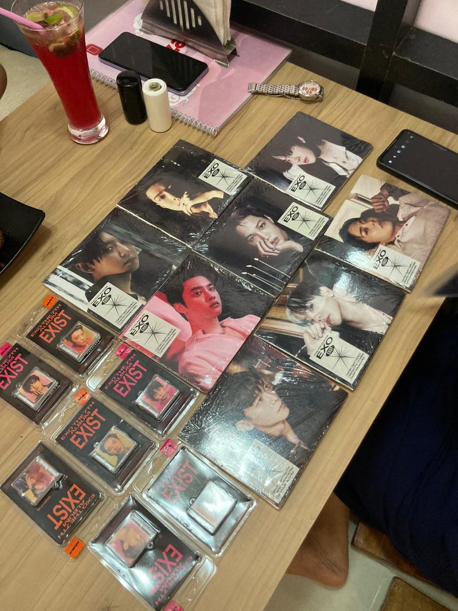 BeingMampi's tweet photo. Finally my #EXIST album is here. Can't believe I got lots of @B_hundred_Hyun pc this time 🥹 thank you @Ktown4u_main and @WWEXOL for the big discount 😭😭😭
#EXO_CreamSoda 
#EXO_EXIST 
@weareoneEXO https://t.co/PV8t7VbC0B
