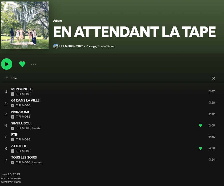 TIPI_MOBB's tweet photo. Wsh le tipi ça fait maintenant un peu plus d'un mois que notre ep est sorti, on est super satisfaits des retours qu'on a eux jusqu'ici, merci de faire tourner ça et d'être de plus en plus nombreux à nous écouter ❤️

On se demandait, c'est quoi votre son préféré de la tape ? https://t.co/q4qRhWm2tI