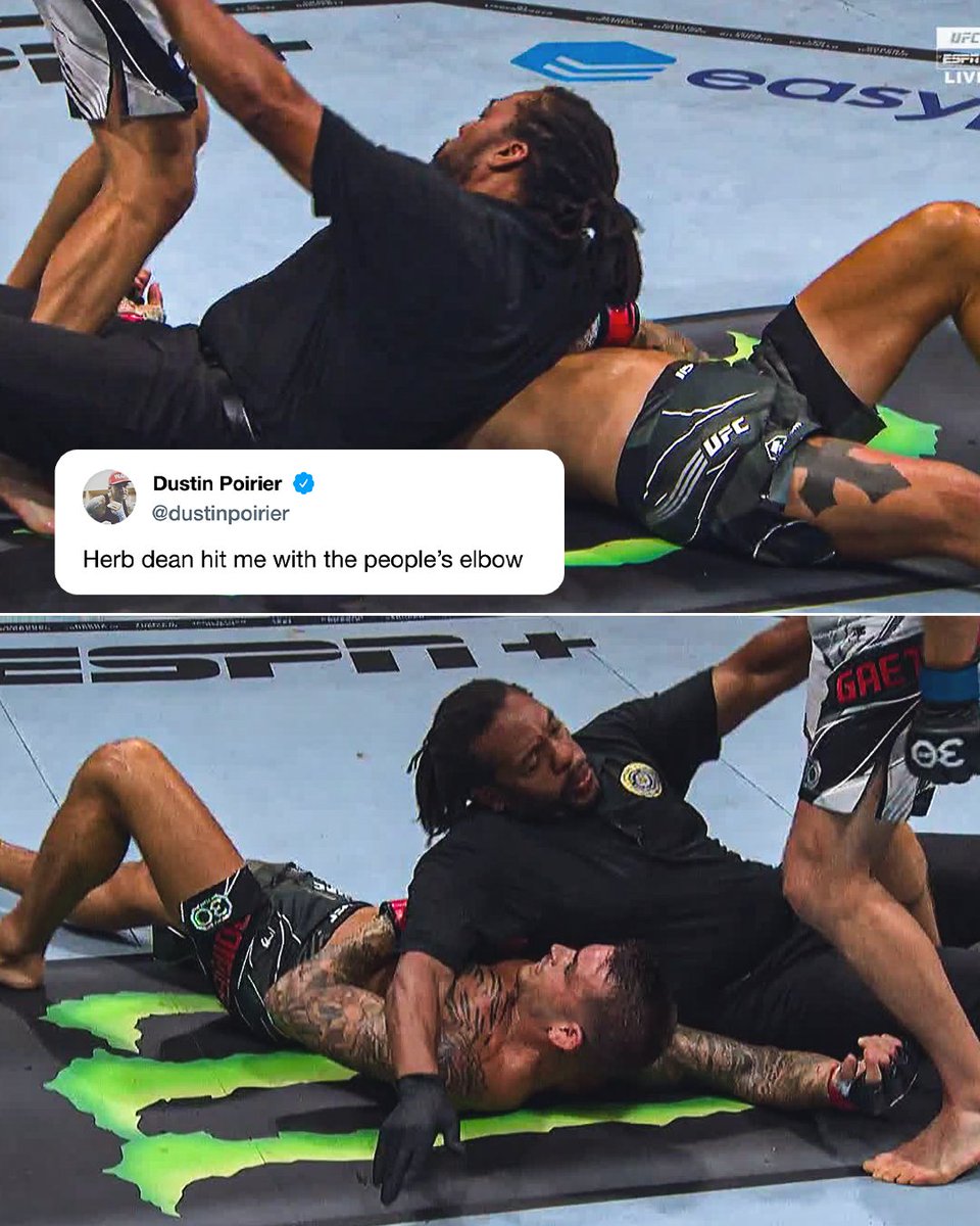 Herb Dean hilarious for this 😂 

(h/t <a href="/DustinPoirier/">The Diamond</a>)