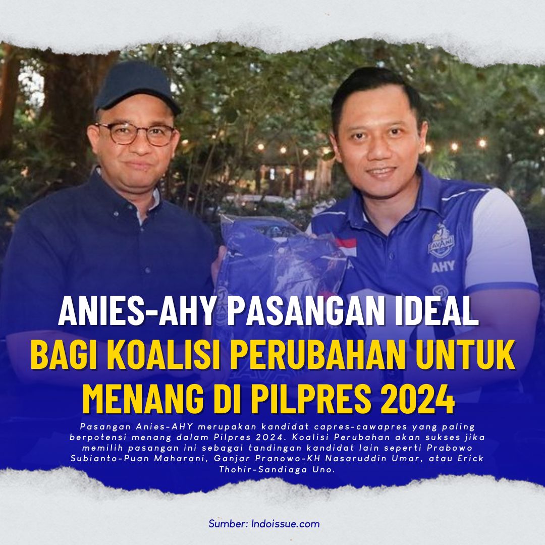 Anies-AHY Pasangan Ideal bagi Koalisi Perubahan untuk menang di Pilpres 2024
