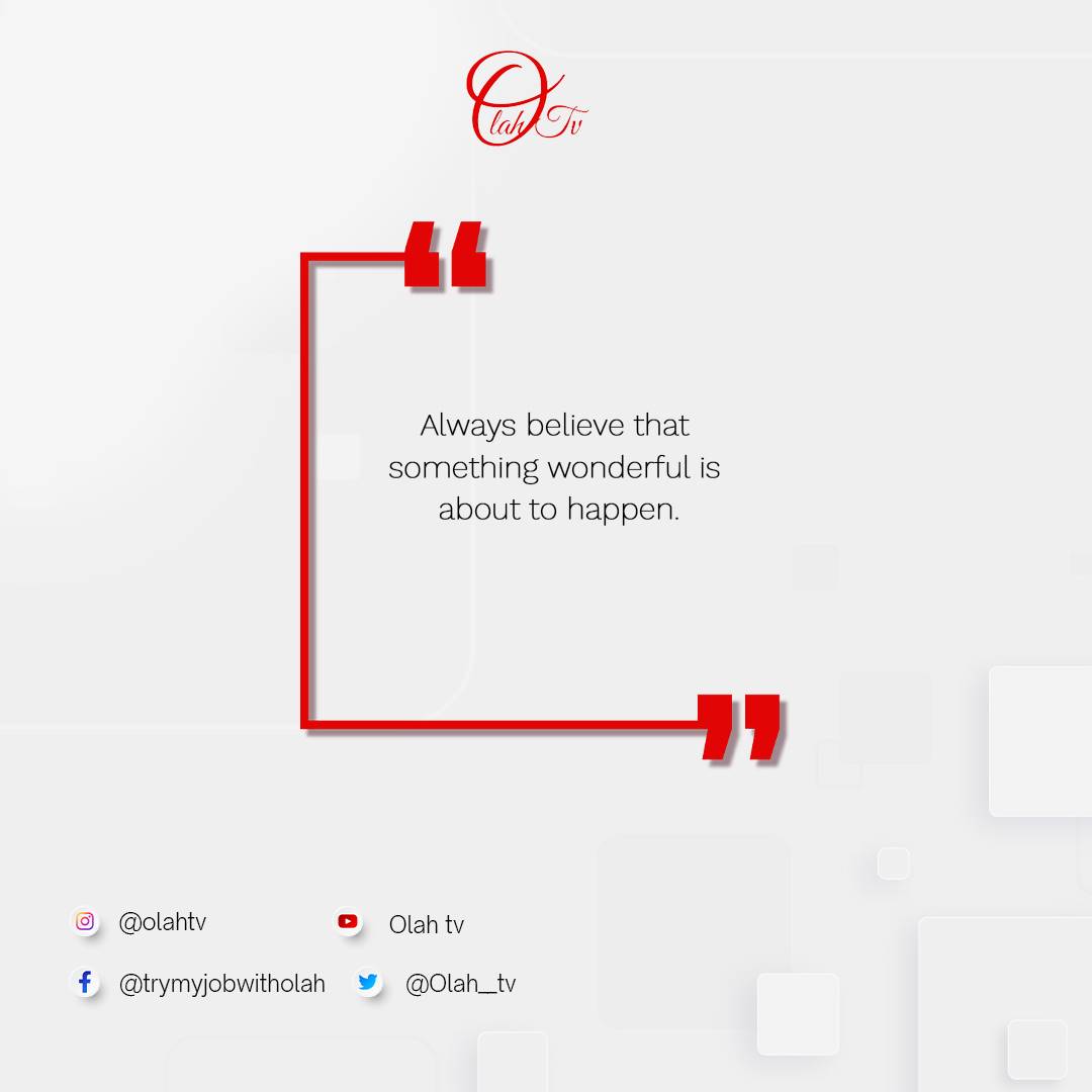 Olah__tv's tweet photo. Expect wonders ahead.

#PositiveOutlook
#WonderfulExpectations #BelieveInGoodness #AnticipateHappiness #OptimisticVibes #OlahTv Niger | ECOWAS https://t.co/WOIJz87ojL