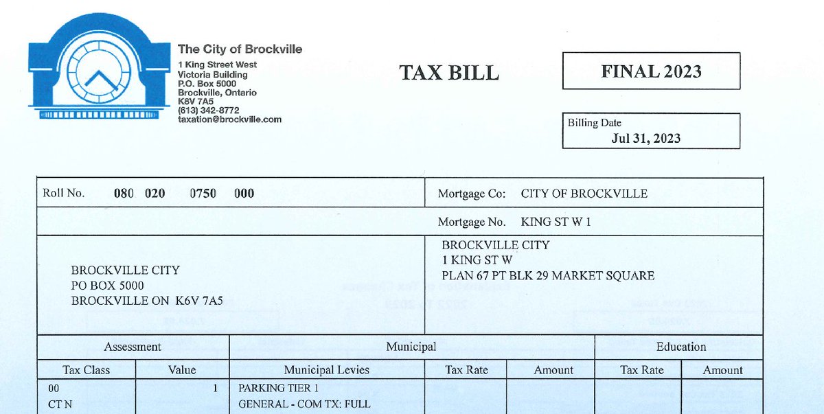 City of Brockville (@brockvilleon) on Twitter photo Final Property Tax Bills have been mailed as of July 28th and are due on Thursday Aug. 31. Please allow 3-5 business days for payment to reach us. No tax bill? Contact the customer service office at 613-342-8772 (x4001) or email taxation@brockville.com. brockville.com/news/final-202… Final Property Tax Bills have been mailed as of July 28th and are due on Thursday Aug. 31. Please allow 3-5 business days for payment to reach us. No tax bill? Contact the customer service office at 613-342-8772 (x4001) or email taxation@brockville.com. brockville.com/news/final-202…