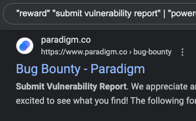 Google Dork - Bug Bounty Programs 