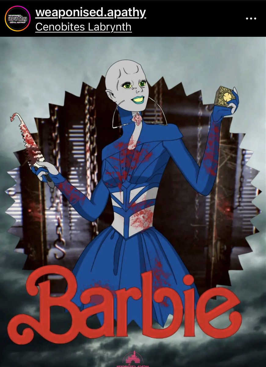 💖 If you're interested in the fabulous #Barbie   (Wilde) #Hellraiser #Cenobite t-shirt by <a href="/punkrockstepdad/">Weaponised Apathy</a> AKA Weaponised Apathy, here's a link to the store:
punkrockstepdad.threadless.com/designs/cenobi…