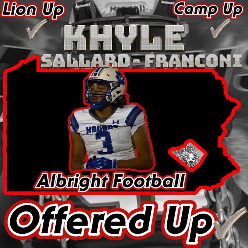 after a great talk with <a href="/Isaac_Collins/">Isaac Collins</a> i am blessed to say i have received an offer from <a href="/Albright_FBall/">Albright Football</a> <a href="/CoachWeaverAC/">Coach Weaver-Albright College HFC</a> <a href="/CoachFigueroa/">Coach Fig 🇵🇷🐏</a> <a href="/CoachRalphClark/">Ralph Clark</a>