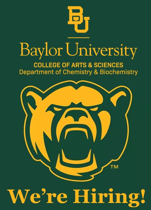 Join us as an Assistant or Associate Professor (Tenure-Track) in Inorganic Chemistry! Apply now at apply.interfolio.com/126286 Current facilities, research & faculty: chemistry.artsandsciences.baylor.edu @Baylor_AandS @Chemjobber #chemistry #sicem