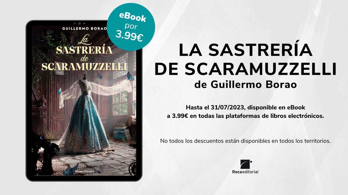 Último día para disfrutar de #LaSastreríaDeScaramuzzelli de <a href="/GuillermoBorao/">Guillermo Borao</a> por 3.99€ en formato eBook. Una historia sorprendente, dulce y muy bien escrita, disponible en las principales plataformas de libros electrónicos.

🪡 rocalibros.com/roca-editorial…
