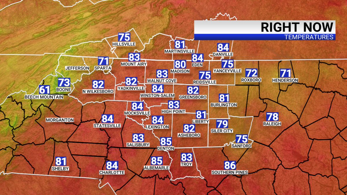 Here are your lunchtime temperatures from your FOX8 MAX Weather Center.