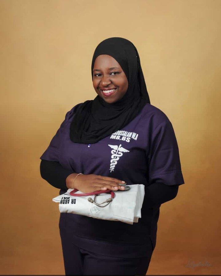 IlumsaIlorin's tweet photo. We celebrate Dr. Widad A. Abdussalam @wyd_tola 
The Immediate-past Vice President of the association and Chairperson, 37th ILUMSA Health Week

[Best student in Internal Medicine; Distinction in Epidemiology and Community Health].
Big Congratulations Doctor ✨ https://t.co/fjw7Z0gCG1