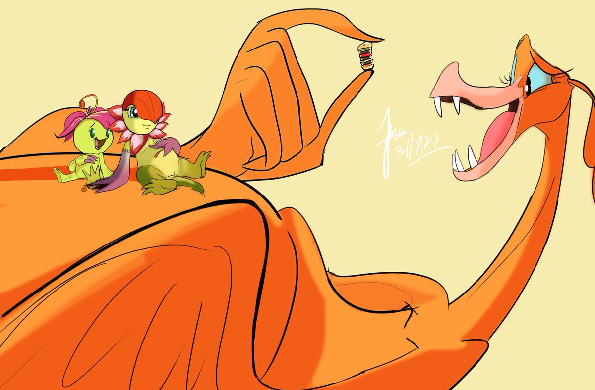 jonathanchimney's tweet photo. Borgdramon
"You guys can't finish the triple duluxe cheese borger???? But its so tiny thoooo"
#birdramon #floramon #palmon #digimon #fanart https://t.co/bBp1T1YqBr