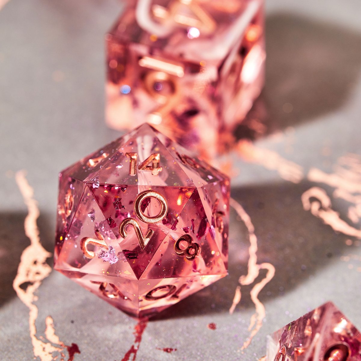 dispeldice's tweet photo. 🌹 Coral Rose 🌹 will be available to shop at GenCon. 

A soft summer bloom on a warm day, feat. pink flake &amp; a fluffy white swirl. 

Come by Booth 561 to see other designs that will be ONLINE ONLY after the show! 

Early Access to our Online Drop at https://t.co/g7odl3uH0M! https://t.co/4mKDuU6NGd