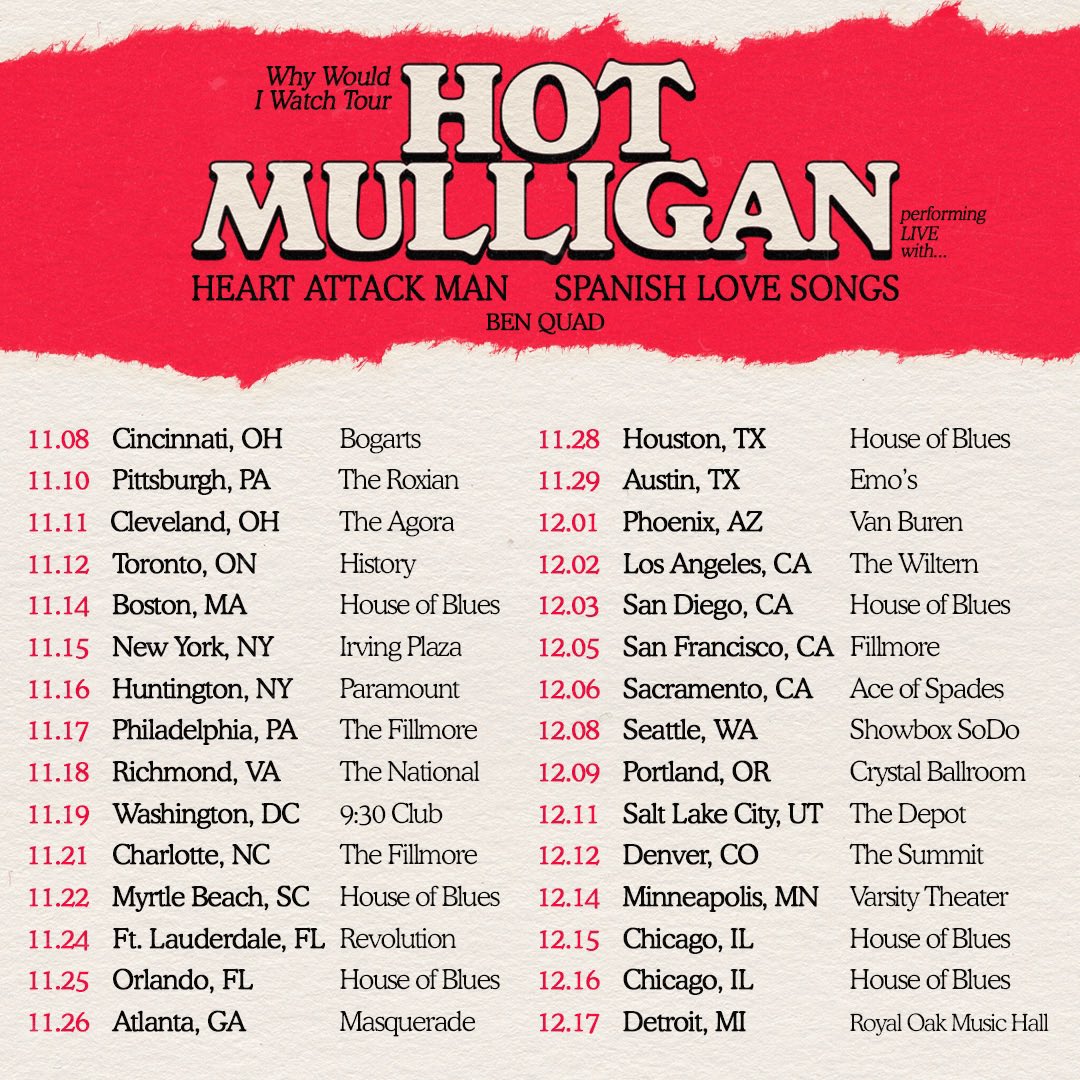 HeartAttackMane's tweet photo. FALL TOUR!!! TICKETS ON SALE FRIDAY!!! https://t.co/669QryMnwn