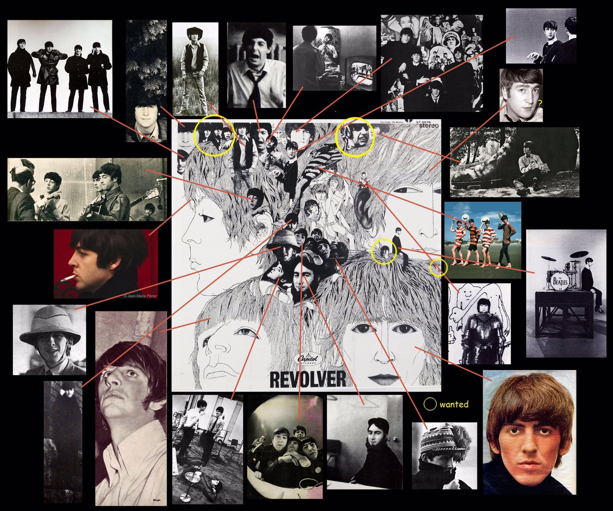 BeatlesEarth's tweet photo. Here is a map of every reference made in @KlausVoormann’s “Revolver” album cover collage: https://t.co/WvSGaWmSYA
