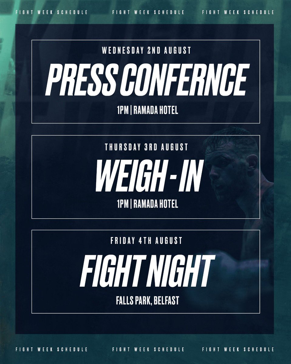 ConlanSports's tweet image. 𝐈𝐭’𝐬 𝐅𝐢𝐠𝐡𝐭 𝐖𝐞𝐞𝐤….

Belfast gets ready for a big Friday Fight Night ahead!! 

🎟️- ticketmaster.ie/feile-fight-ni…

#FeileFightWeek