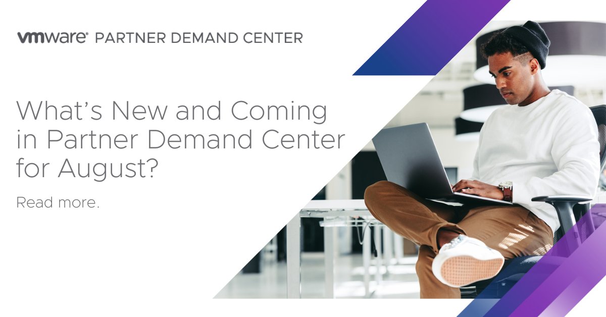VMware_Partners's tweet photo. What's new and coming in #PartnerDemandCenter for August?

✔️ New localized demand gen campaigns and kits
✔️ A GTM marketing giveaway
✔️ Upcoming webinars

... and more! Get the details in the blog: https://t.co/8wPu56yzKW https://t.co/WzVm7dpp4G