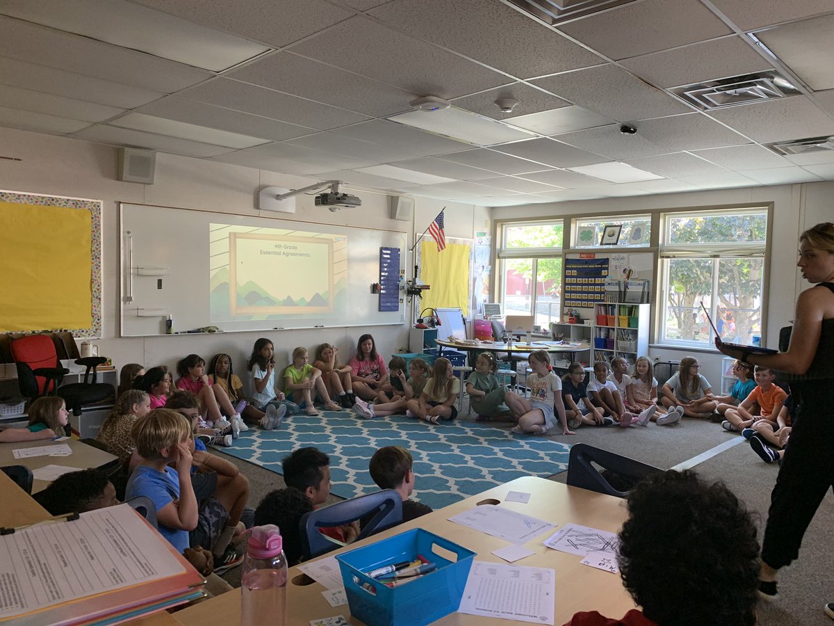 brynn_kardash's tweet photo. Fourth graders working on essential agreements at CFI 2.  Also, so grateful for this beautiful weather so our students can be outside for recess!  Excited for the opportunity to support this school this year! @AmyWackerly #IPSFirstDay #WatchUsWork https://t.co/mbpHiAApnM