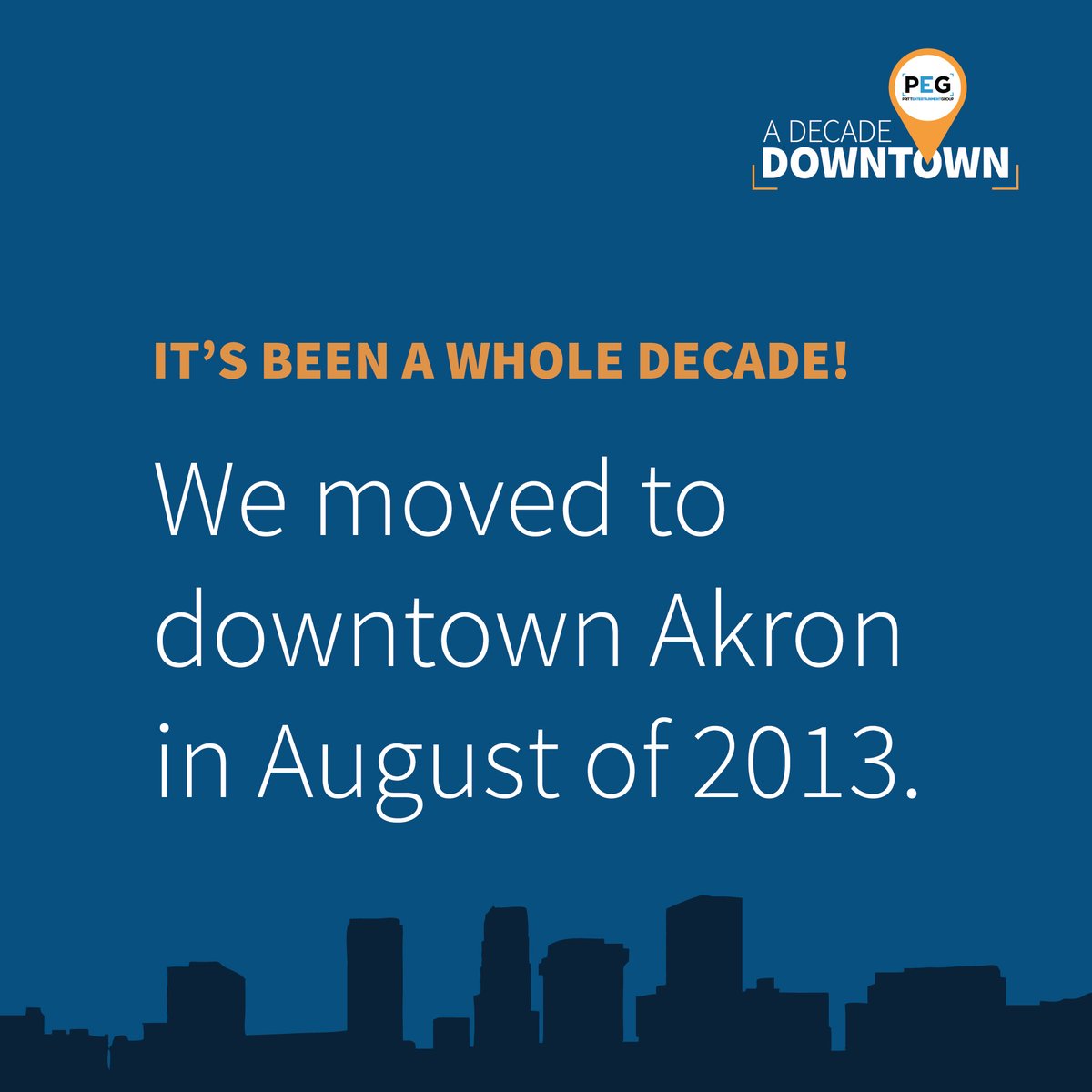PrittEntGroup's tweet photo. We are celebrating a decade in downtown Akron! 🎉 https://t.co/LA0htmyCi8