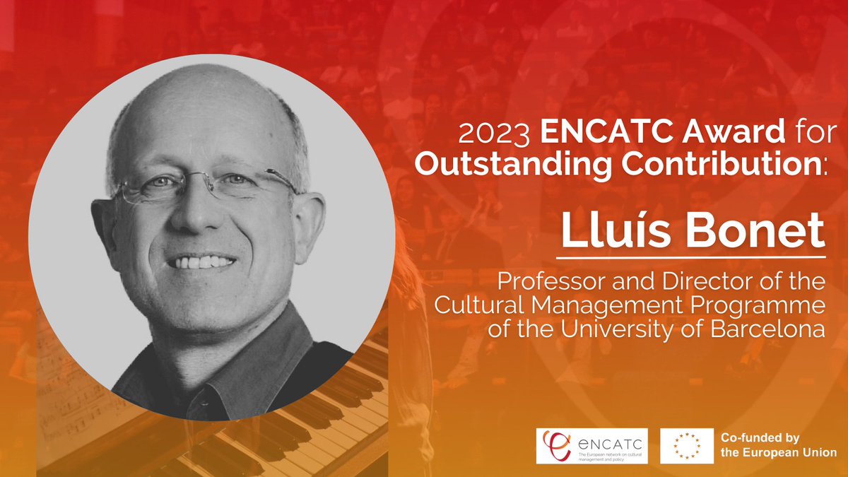 📢 2023 #ENCATC Award for Outstanding Contribution winner announced: Prof. Lluís Bonet (@gculturalUB)

👏ENCATC congratulates the 2023 Laureate, a pioneer of #CulturalManagement and #CulturalPolicy education & research for over 30 years!

👉Press release: bit.ly/3DBVdOs