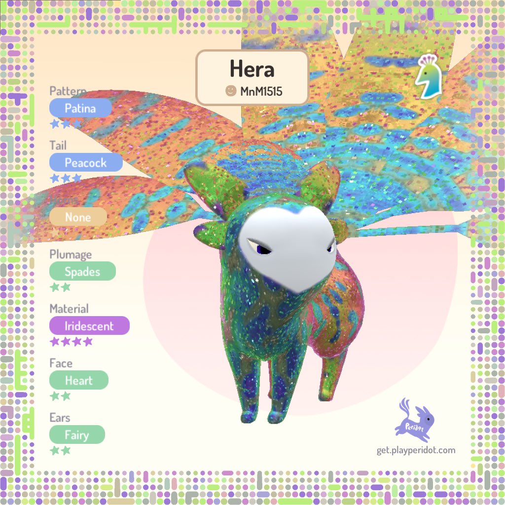 Mgrain15's tweet photo. Dahlia is my first double archetype! I really love their colors and breezy pattern. Hera is their parent! @playperidot #playperidot #doublearchetype https://t.co/xmecsT79MJ