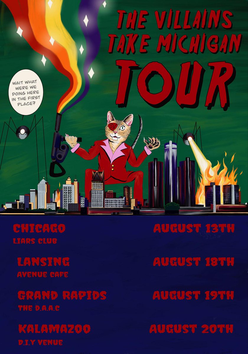 The Villains are heading to Michigan baybeeeeee 🔥😈🔥 kickoff in Chicago @ Liars Club, August 13th let's go! 🌈