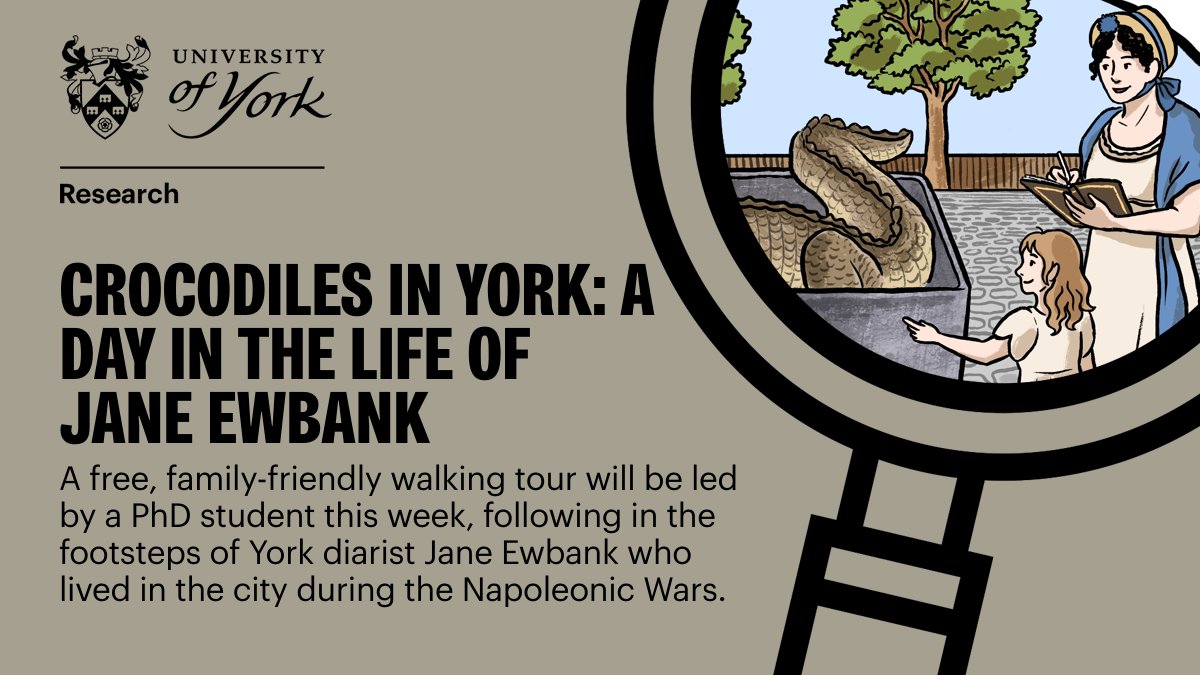 What was York like in 1804? Find out this Sunday on a free walking tour around the city created by PhD student Rachel Feldberg from <a href="/YorkHistoryDept/">University of York History Department</a>. 
The tour follows in the steps of Jane Ewbank, a diarist who lived here during the Napoleonic Wars: bit.ly/3qfOAyc