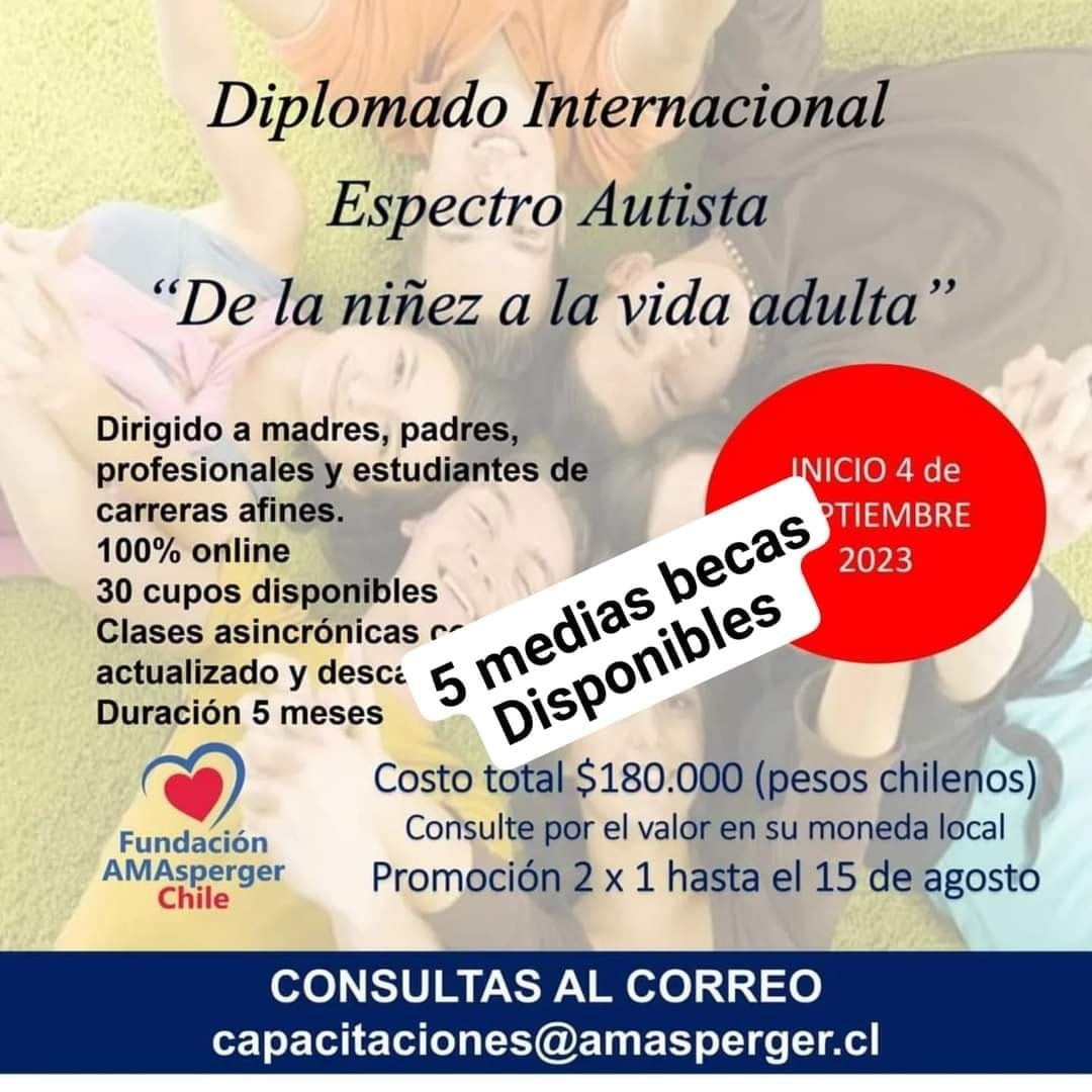 LeoCaracol's tweet photo. Bastante gente nos ha escrito para poder aplicar a las medias becas qe ya fueron tomadas, así que abrimos estas nuevas 5, para tomarla debe escribir al correo capacitaciones@amasperger.cl indicando en el Asunto del correo QUIERO LA MEDIA BECA DEL DIPLOMADO. https://t.co/TucJXCeHFk
