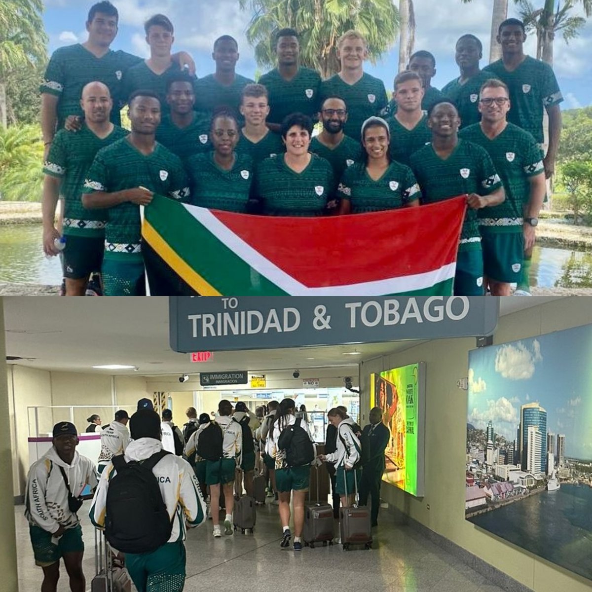 Our SA Schools U18 Sevens team have arrived at their destination and getting ready for the Rugby Sevens event at the #youthcommonwealthgames