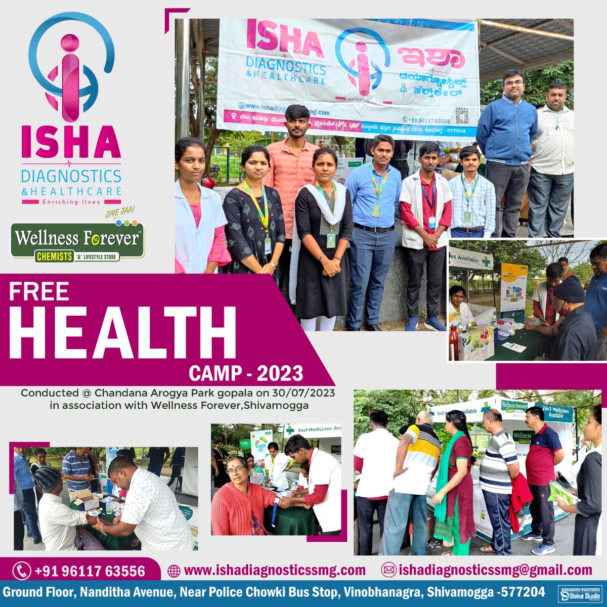 IshaDiagnostic's tweet photo. ree health camp conducted @ chandana arogya park Gopala on 30-07-2023 in association with Wellness Forever shivamogga
#ISHA #isha #isha_helthcare #helthcare #helthcamp #life #google #trending https://t.co/Um0GuK4uJo
