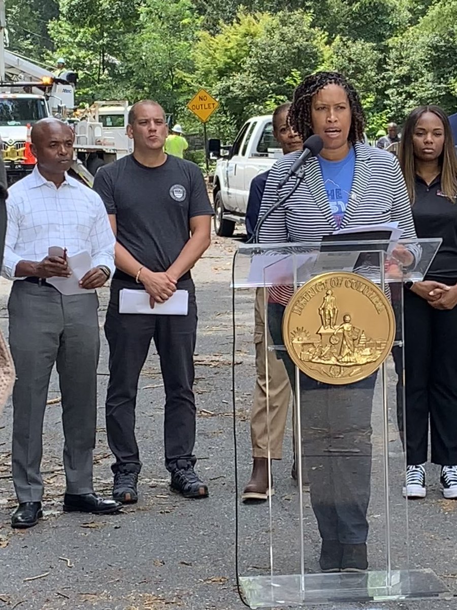 In NW DC where <a href="/MayorBowser/">Mayor Muriel Bowser</a> is speaking about storm cleanup.  She says city will help clear fallen trees that pose risk to public safety. <a href="/WTOP/">WTOP</a>