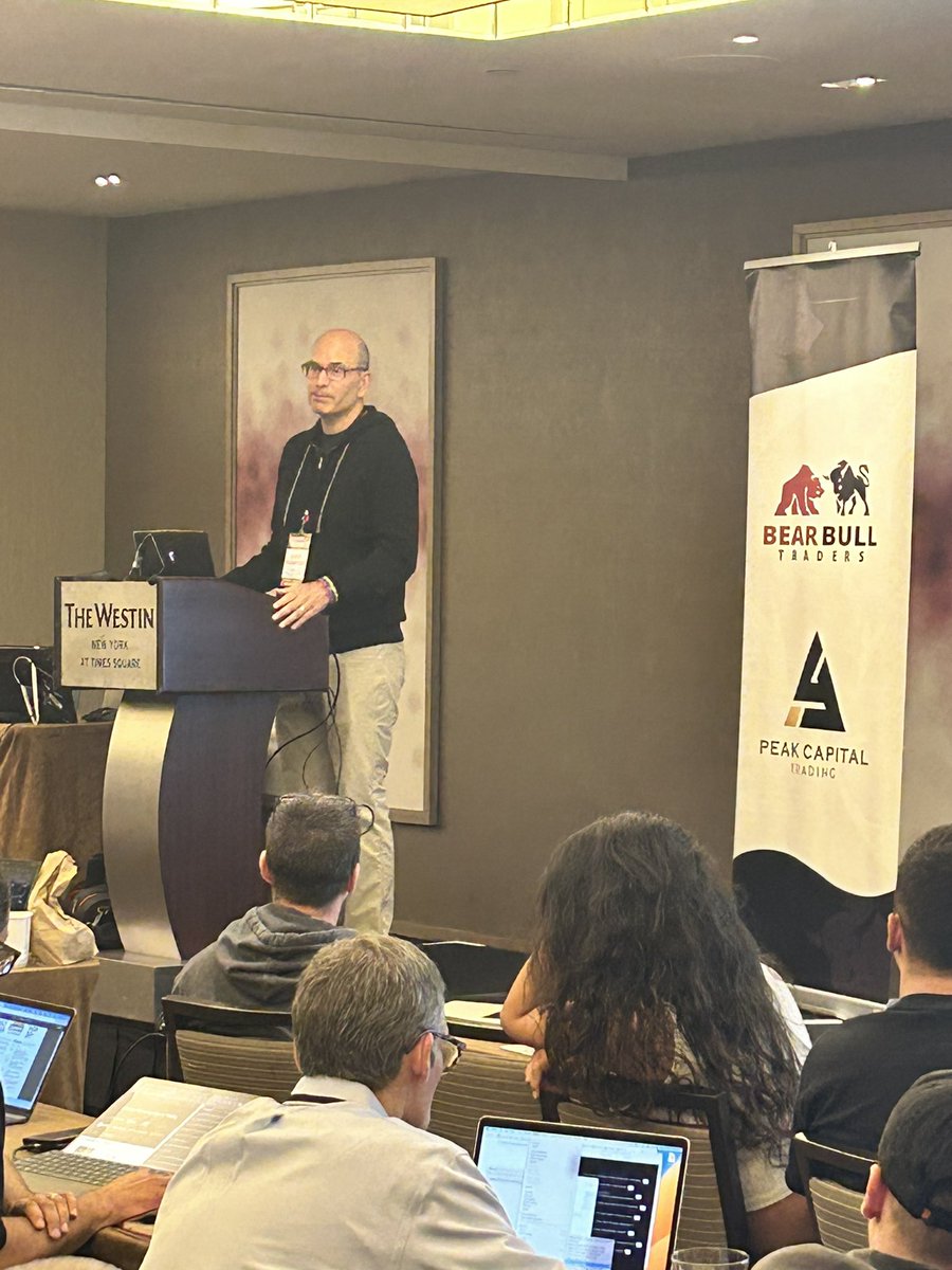 Day 2 of the #bearbulltraders summit in NYC with the legendary Mike Bellafiore on stage.