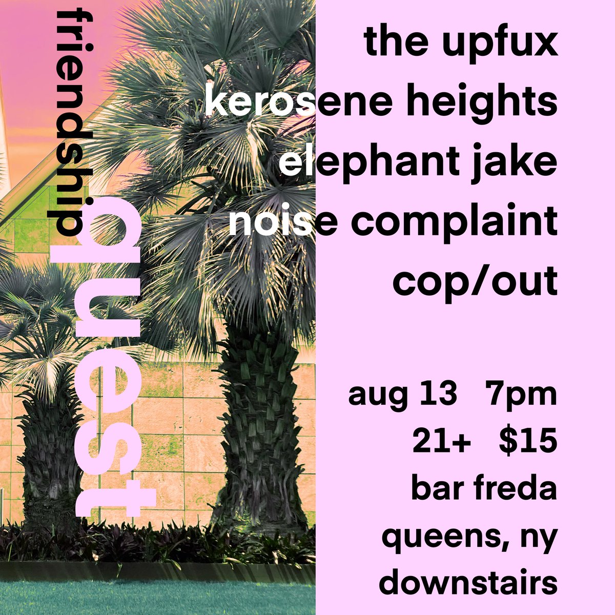ultradeluxe666's tweet photo. Booked this sick show at bar freda in queens, NY on 8/13 for @keroseneheights @ElephantJakeNY @TheUpfux @NCSkaPunk and cop out! https://t.co/9apNvkM1nV