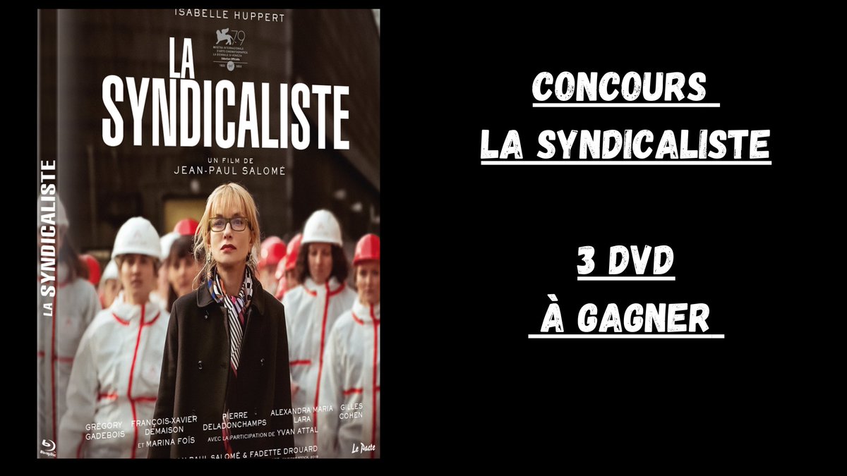blog_bazart's tweet photo. #concours de l'été :
3 DVD DU FILM LA SYNDICALISTE l'excellent thriller politique de @celeriremoulade  à gagner 
Pour participer, RT + Follow @blog_bazart  TAS le 9 août 2023 ,, Bonne chance à tous ! https://t.co/0iLGYgTnIX